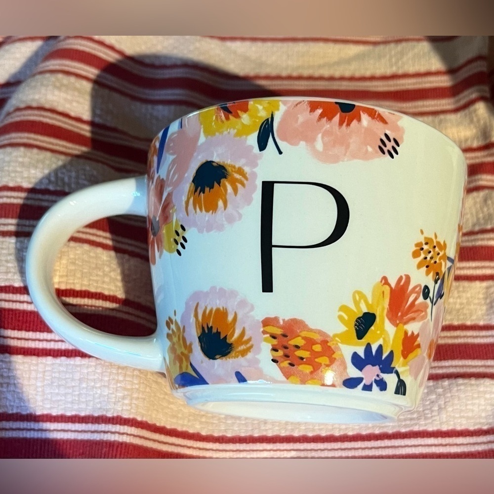 Opalhouse Monogram P Coffee Tea Mug NWOT